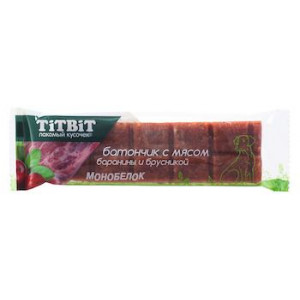 Титбит 021323 Лакомство д/собак Батончик с мясом баранины и брусникой 40г