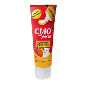 CIAO Paste Паста для кошек для вывода шерсти из ЖКТ Куриное филе 80г