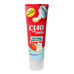 CIAO Paste Паста для кошек для вывода шерсти из ЖКТ Тунец Магуро 80г