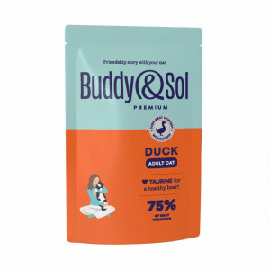 Buddy&Sol Premium Adult  кошек с уткой в соусе, в паучах - 85 г